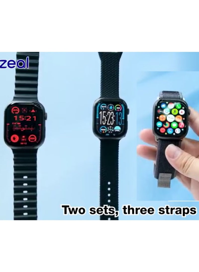 Telzeal S10 Pro AMOLED Display Smart Watch with 3 Pairs of Straps, Wireless Charger – Stylish, High-Resolution Display, Fitness Tracking, Heart Rate Monitoring, and More – Black  - Image 4