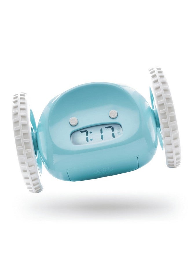 CLOCKY Loud Alarm Clock For Heavy Sleepers On Wheels (Adults Kids Teens Bedroom) Run Away Moving Annoying Jump Roll Vibrating 1 Time Snooze Wake Up Energized Digital (Funny Gift) (Blue) - Image 1