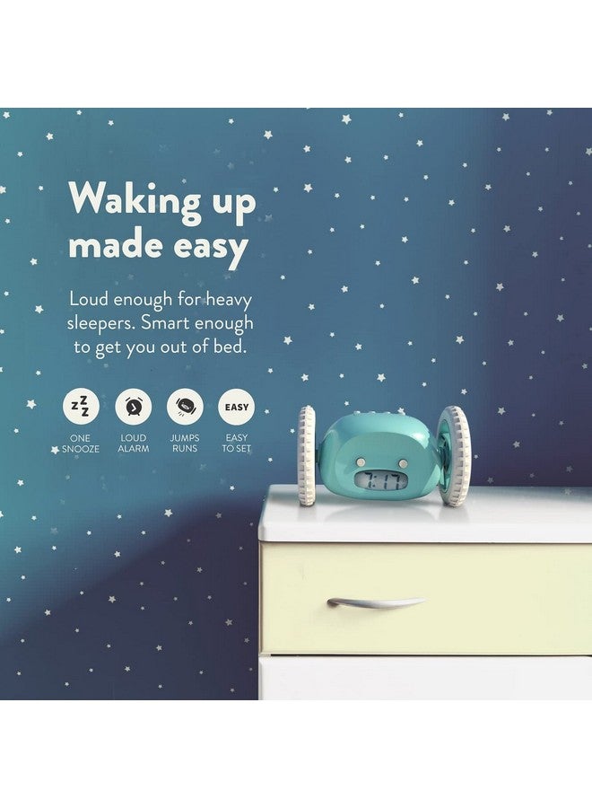 CLOCKY Loud Alarm Clock For Heavy Sleepers On Wheels (Adults Kids Teens Bedroom) Run Away Moving Annoying Jump Roll Vibrating 1 Time Snooze Wake Up Energized Digital (Funny Gift) (Blue) - Image 5