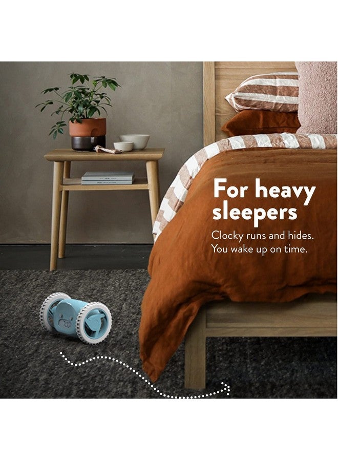 CLOCKY Loud Alarm Clock For Heavy Sleepers On Wheels (Adults Kids Teens Bedroom) Run Away Moving Annoying Jump Roll Vibrating 1 Time Snooze Wake Up Energized Digital (Funny Gift) (Blue) - Image 4