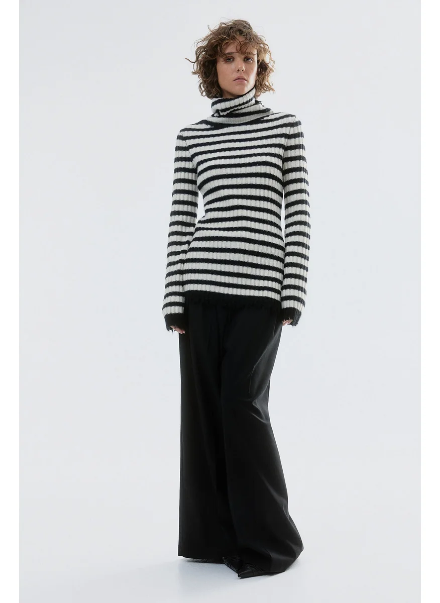 H&M Rib-Knit Polo-Neck Wool Jumper