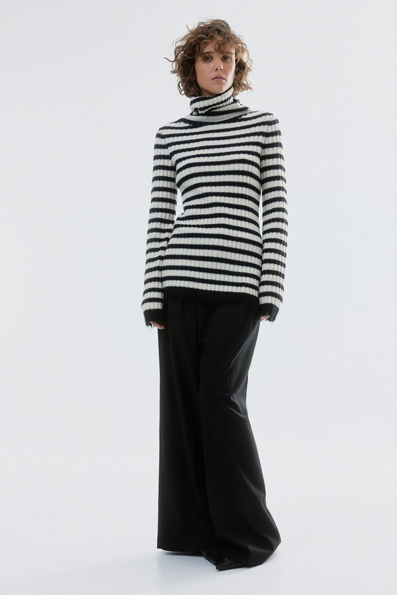 H&M Rib-Knit Polo-Neck Wool Jumper - Image 1