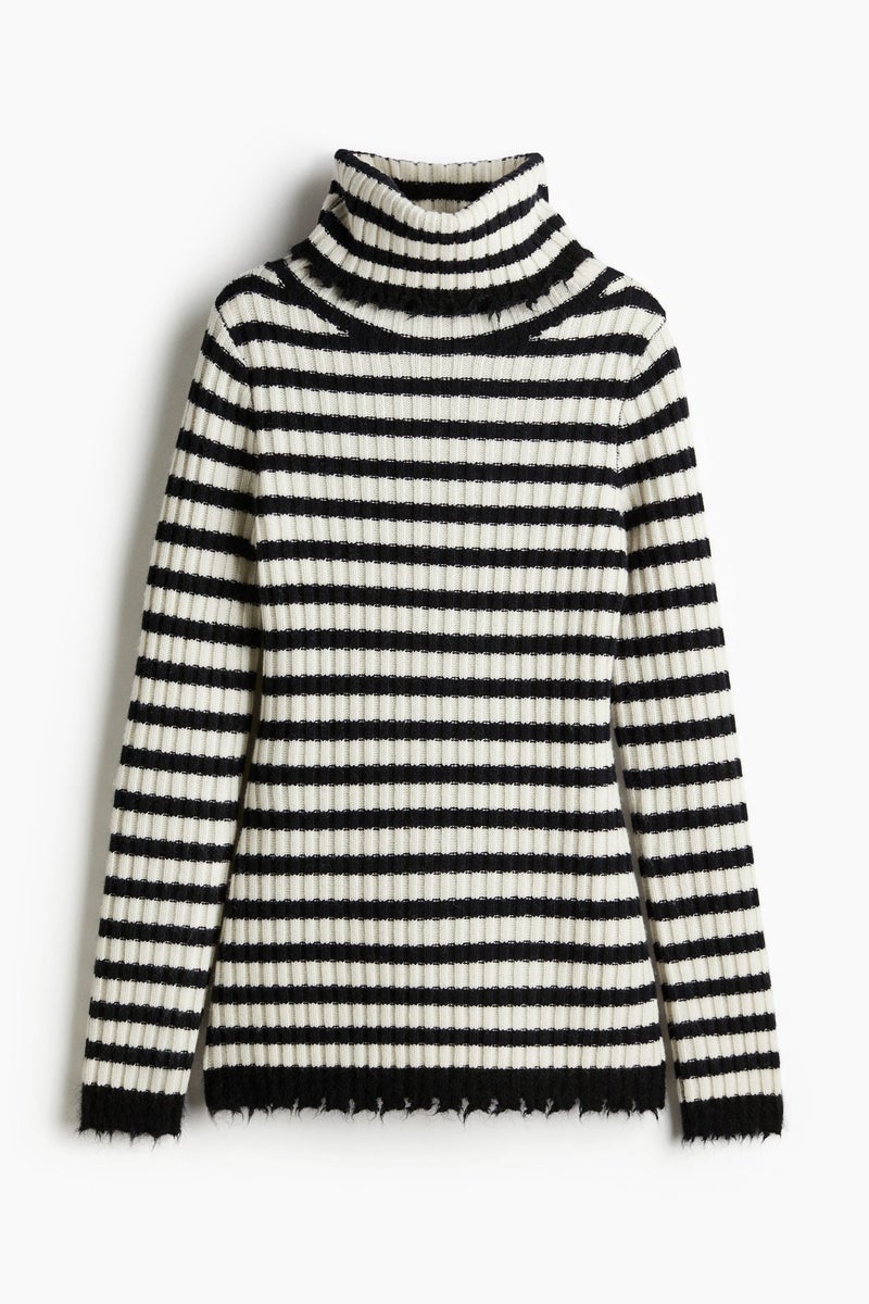 H&M Rib-Knit Polo-Neck Wool Jumper - Image 4