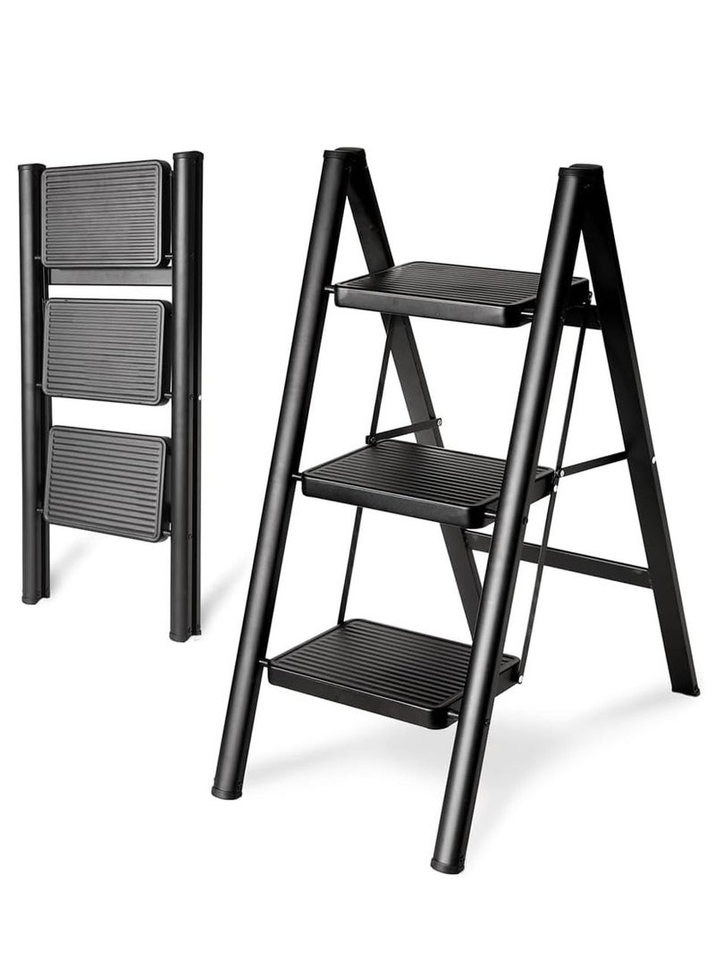 GUDOO HighQuality 3Step Folding Step Stool for Adults NonSlip Wide Pedals 150kg Load Capacity Versatile and Safe Home Solution - Image 1