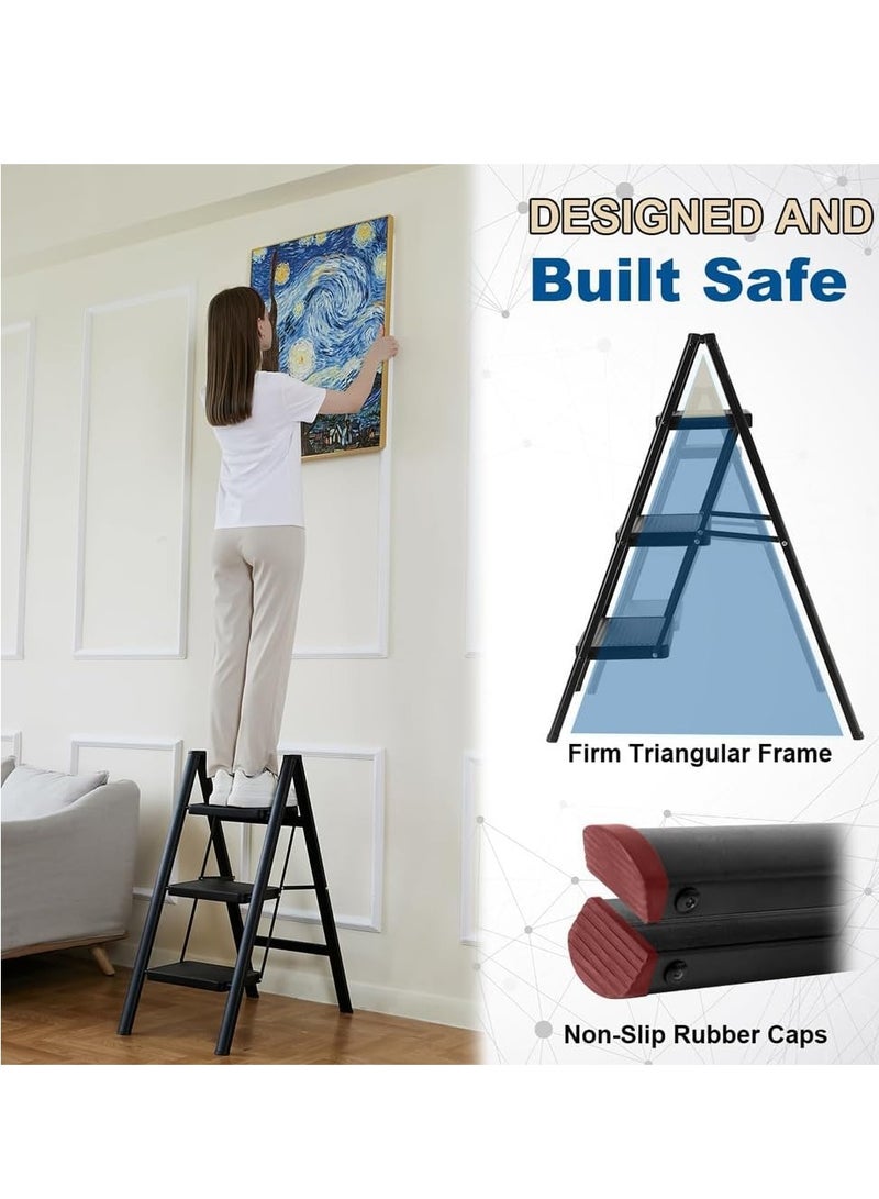 GUDOO HighQuality 3Step Folding Step Stool for Adults NonSlip Wide Pedals 150kg Load Capacity Versatile and Safe Home Solution - Image 2