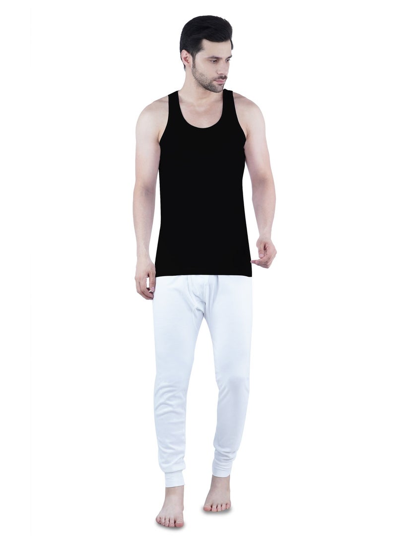 WHITE LEAF Men's Tank Top Vest 3PCS Pack – 100% Combed Cotton Breathable Sleeveless Innerwear, BK/GYM/NV - Image 2