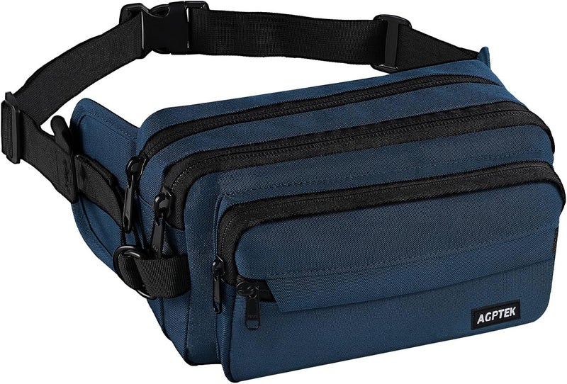 AGPtek Fanny Pack for Women Men, RFID Large Capacity Waist Wallet Bag, Adjustable & Waterproof Bum Belt Pouch for Travel, Running, Shopping, Hiking, Dog Walking, Cycling, Climbing - Image 1