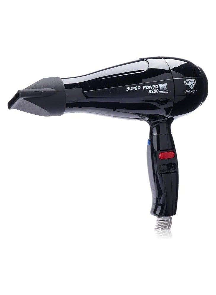 ETI Italian hair dryer With an air force of 3200 cm and a temperature of 2200 watt it is suitable for professional and home use - Image 1
