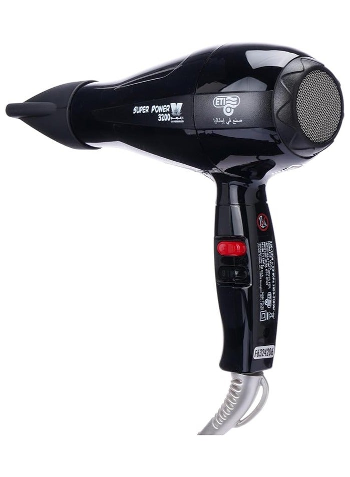 ETI Italian hair dryer With an air force of 3200 cm and a temperature of 2200 watt it is suitable for professional and home use - Image 2