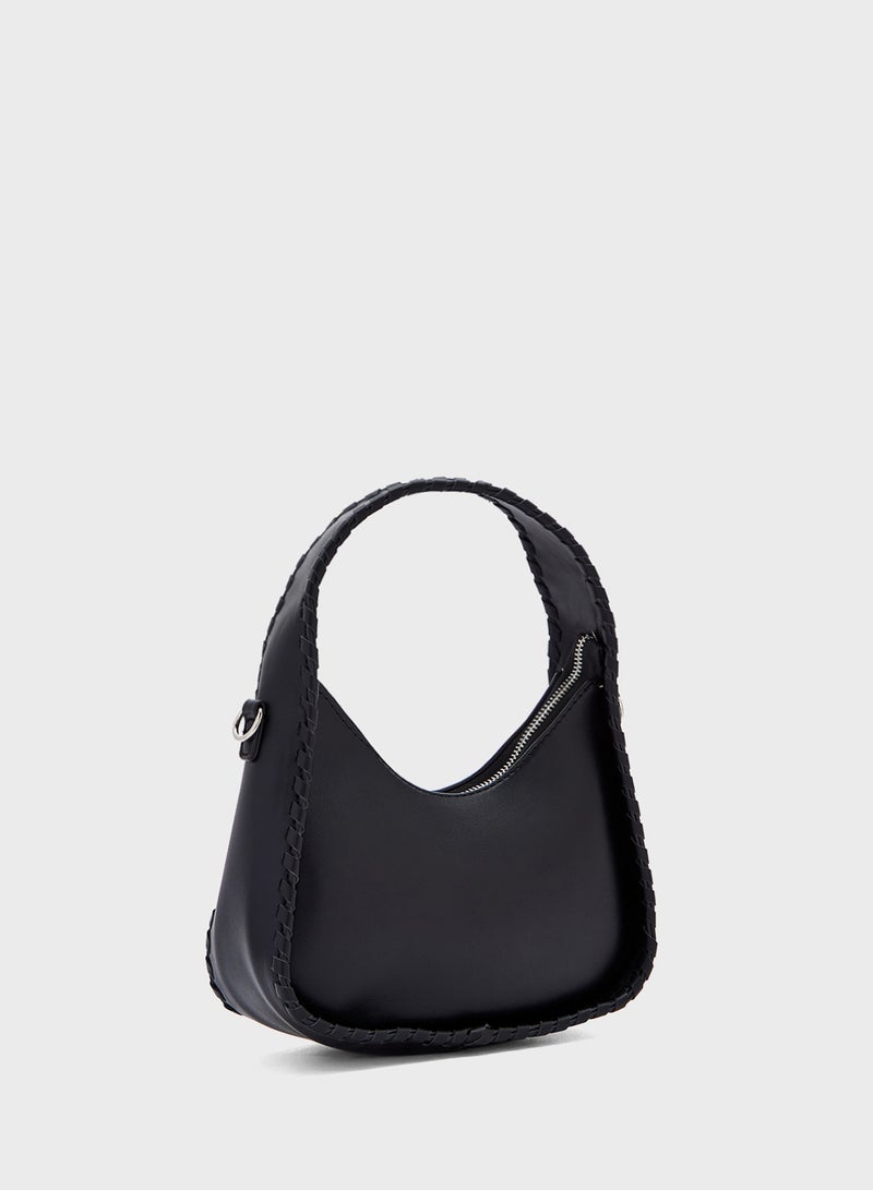Ginger Stitch Detail Satchel Bag - Image 3