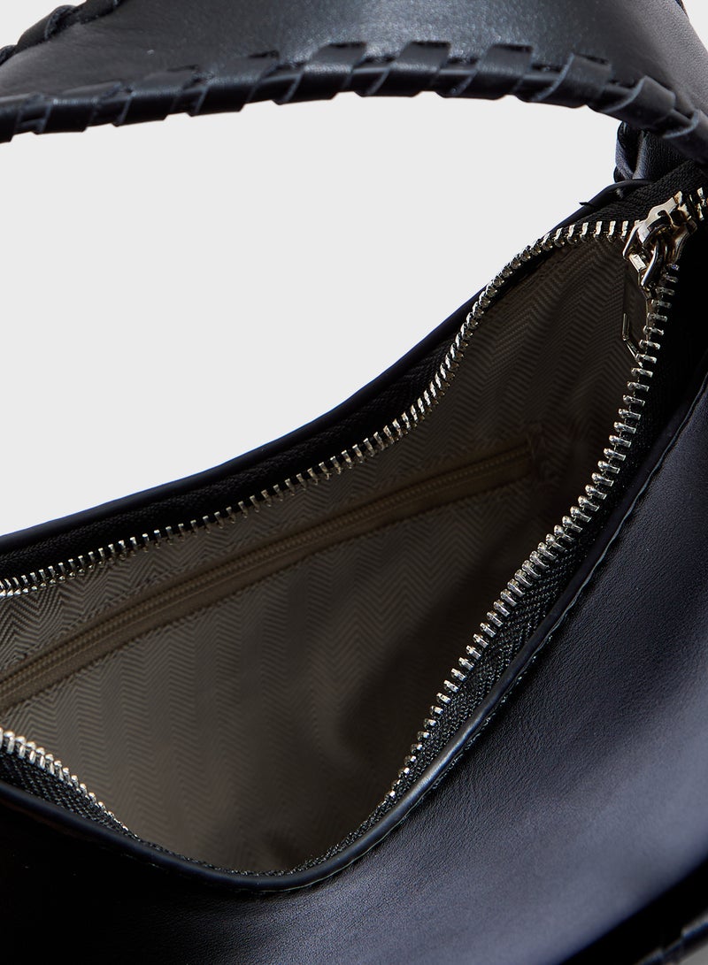 Ginger Stitch Detail Satchel Bag - Image 5