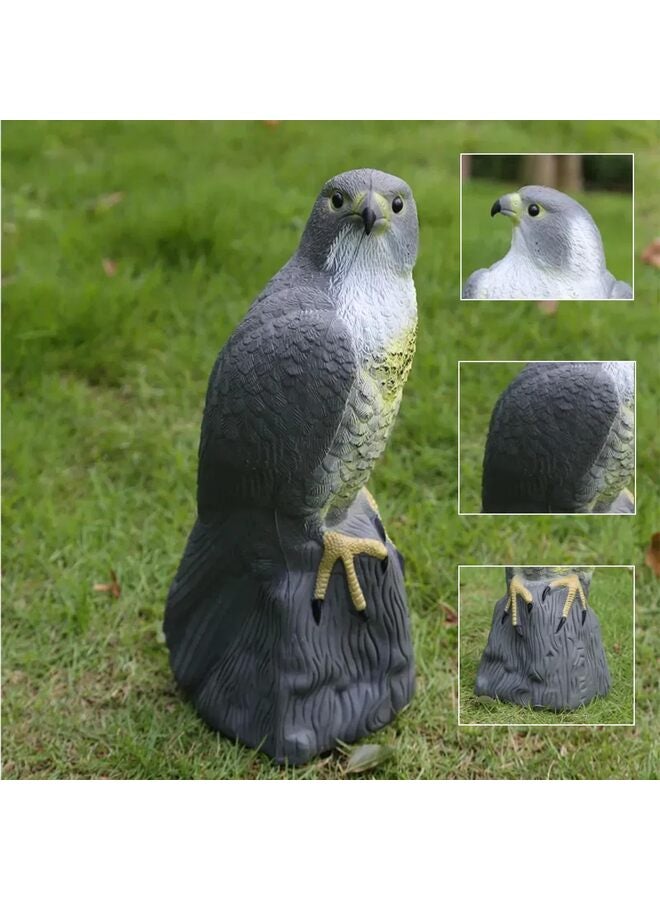 فزاعة طيور على شكل صقر قرني مزيف، واقيات طاردة للطيور للحدائق، طارد طبيعي للآفات، فزاعة غوفر، تمثال حديقة، مصباح ستروب لطرد السناجب في العلية - Image 2