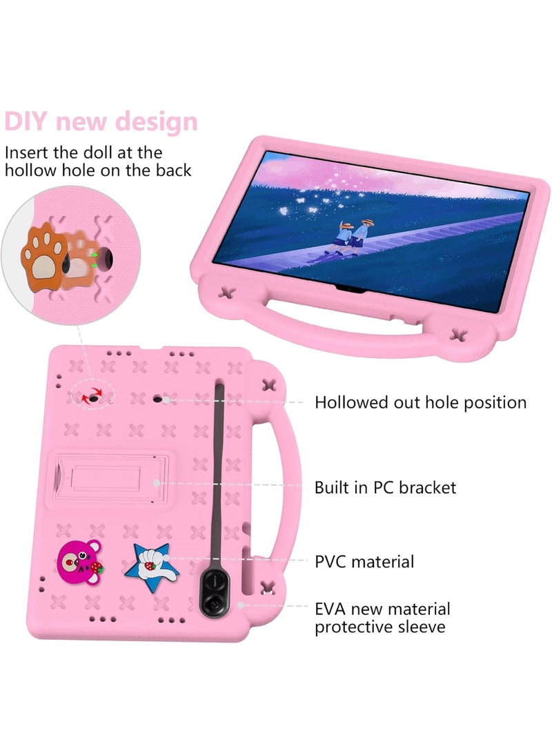 Aookay Kid Case Compatible with Honor Pad X9 11.5 Inch, DIY Accessories for Kids, Shockproof Case with Pencil Holder, Shoulder Strap and Handle Stand (Pink)  - Image 2