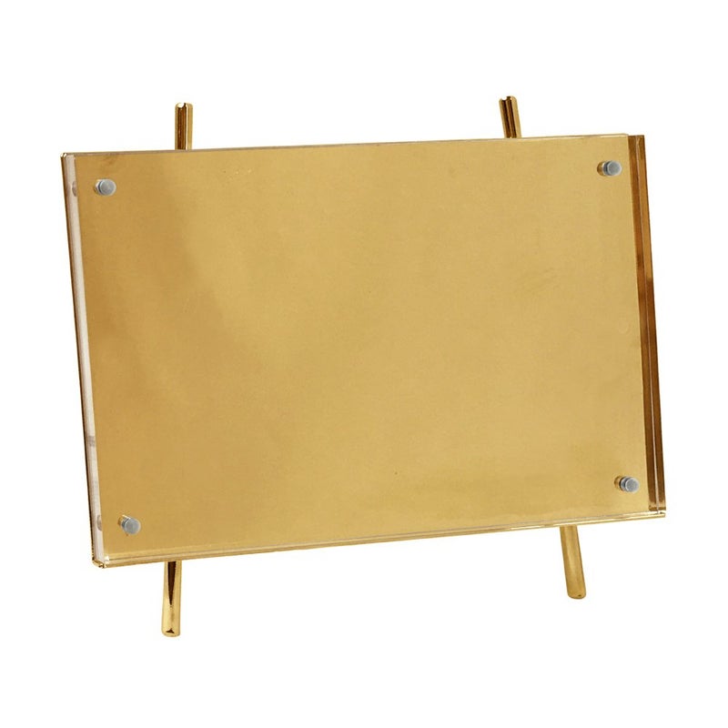 Isaac Jacobs 4x6 Gold Magnetic Acrylic Metal Easel Frame (4x6 Horizontal) (Gold) - Image 1