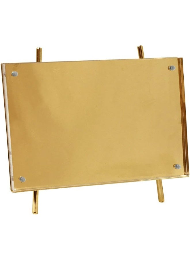 Isaac Jacobs 4x6 Gold Magnetic Acrylic Metal Easel Frame (4x6 Horizontal) (Gold) - Image 5