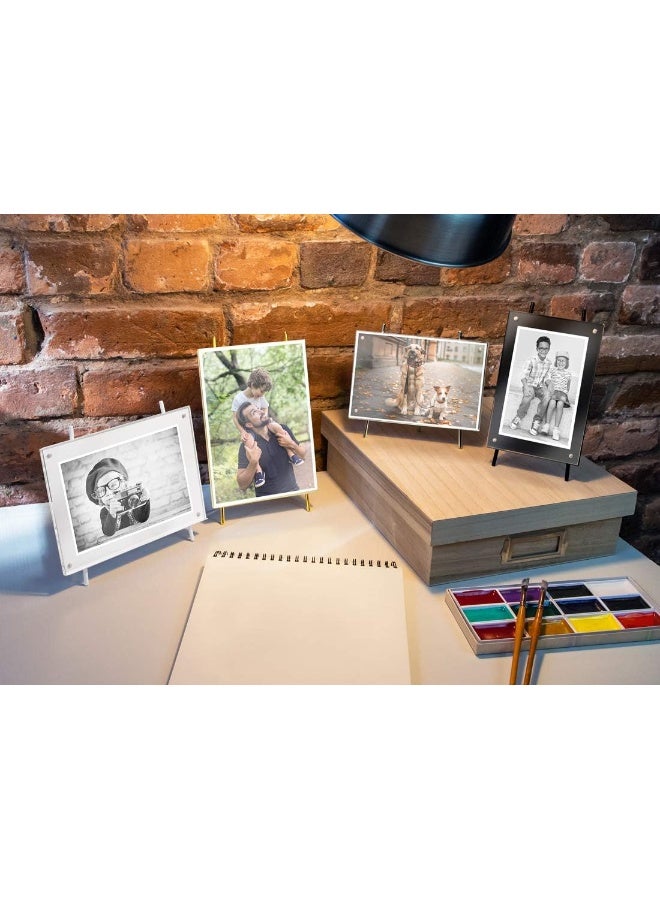 Isaac Jacobs 4x6 Gold Magnetic Acrylic Metal Easel Frame (4x6 Horizontal) (Gold) - Image 3