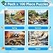 Ciavotie 4Pack 100 Piece Puzzles for Seniors Country Life Large Piece Puzzles for Seniors Puzzle Dementia Alzheimers Products Activities for Elderly Adults Kids Puzzle for Kids Ages 68 810 - Image 4