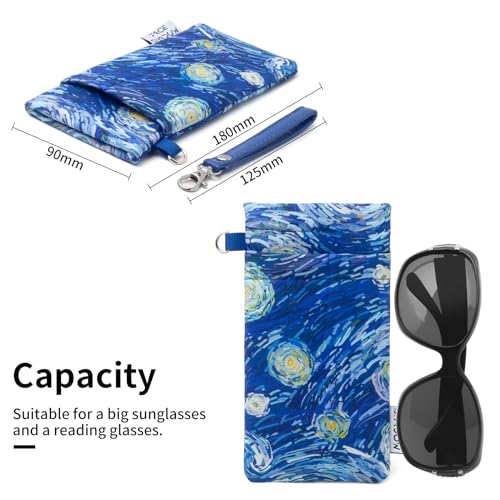 Face Shadow Double Glasses Case Soft Eyeglass Case For Women Men Squeeze Top Sunglasses Case With Cleaning Cloth - Image 3