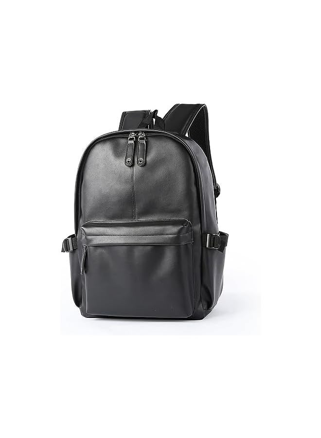 PROMASS Backpack Laptop Black, Leather Laptop Backpack for Men Wowen, School College Bookbag Casual Travel Daypack  - Image 1