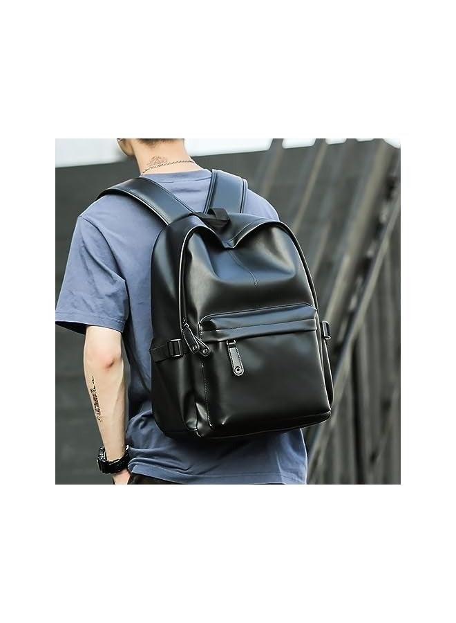 PROMASS Backpack Laptop Black, Leather Laptop Backpack for Men Wowen, School College Bookbag Casual Travel Daypack  - Image 5