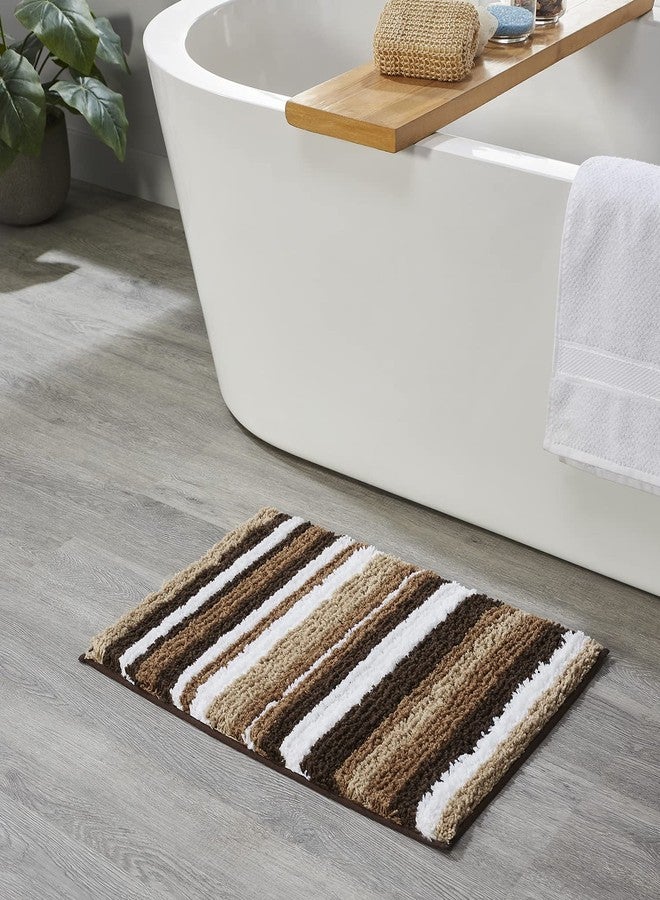 Better Trends Griffie Collection Bathroom Mat -Brown Bathroom Rugs, Washable, Quick Dry & Absorbent Bath Mat, Farmhouse Bathroom Rug, Bath mats for Bathroom Non Slip, 20x32 Bath Rug - Image 1