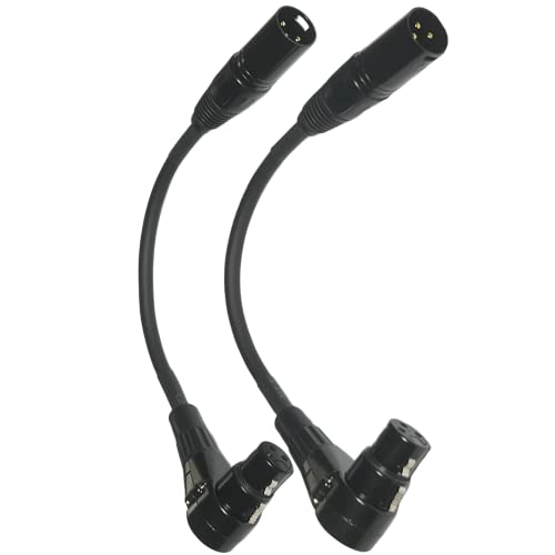 CNCESS CESS-041 Right Angle Female XLR to Straight Male XLR Plug Cable, 3-Pin to 3-Pin, 2 Pack - Image 4