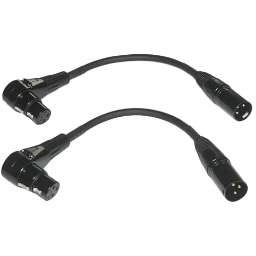 CNCESS CESS-041 Right Angle Female XLR to Straight Male XLR Plug Cable, 3-Pin to 3-Pin, 2 Pack - Image 3