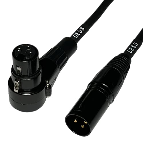 CNCESS CESS-041 Right Angle Female XLR to Straight Male XLR Plug Cable, 3-Pin to 3-Pin, 2 Pack - Image 2