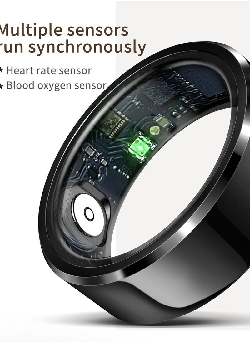 Smart Rings for Men Health Ring Heart Rate Monitor Sleep Monitor Smart Fitness Tracker for Women Gesture Control Photography Step Counter Compatible with iOS Android Phones（ #11/2.543in）