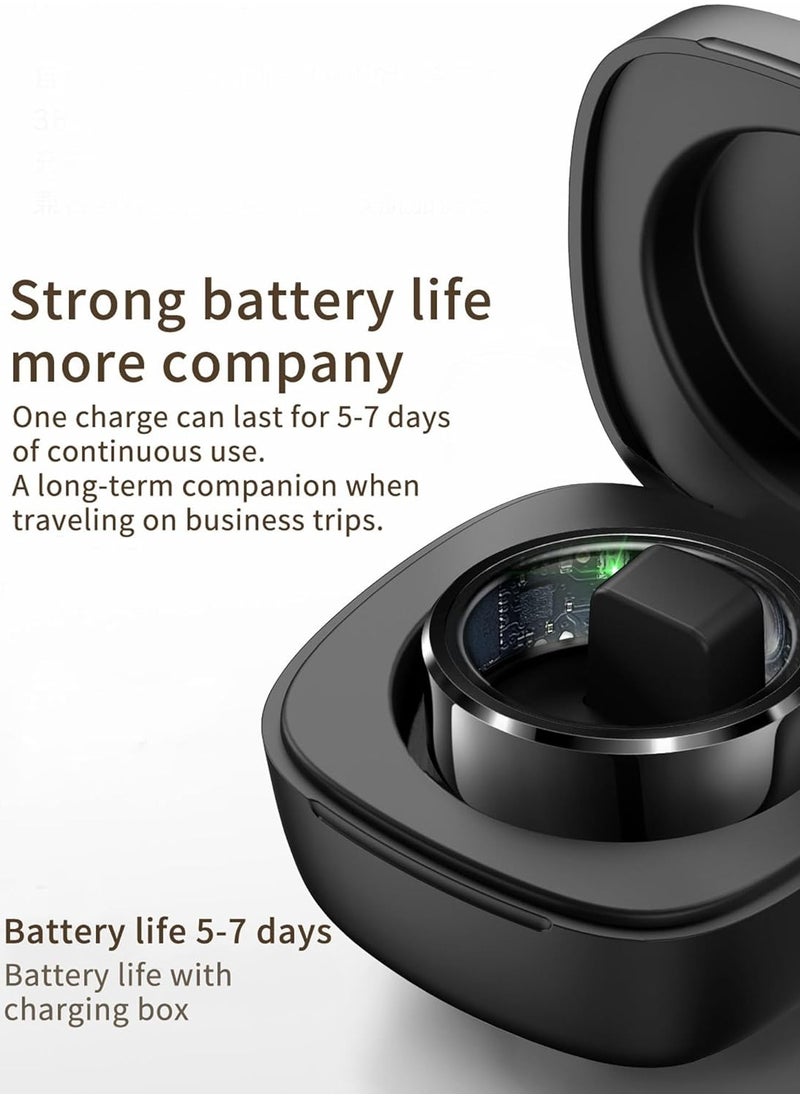 Smart Rings for Men Health Ring Heart Rate Monitor Sleep Monitor Smart Fitness Tracker for Women Gesture Control Photography Step Counter Compatible with iOS Android Phones（ #11/2.543in）