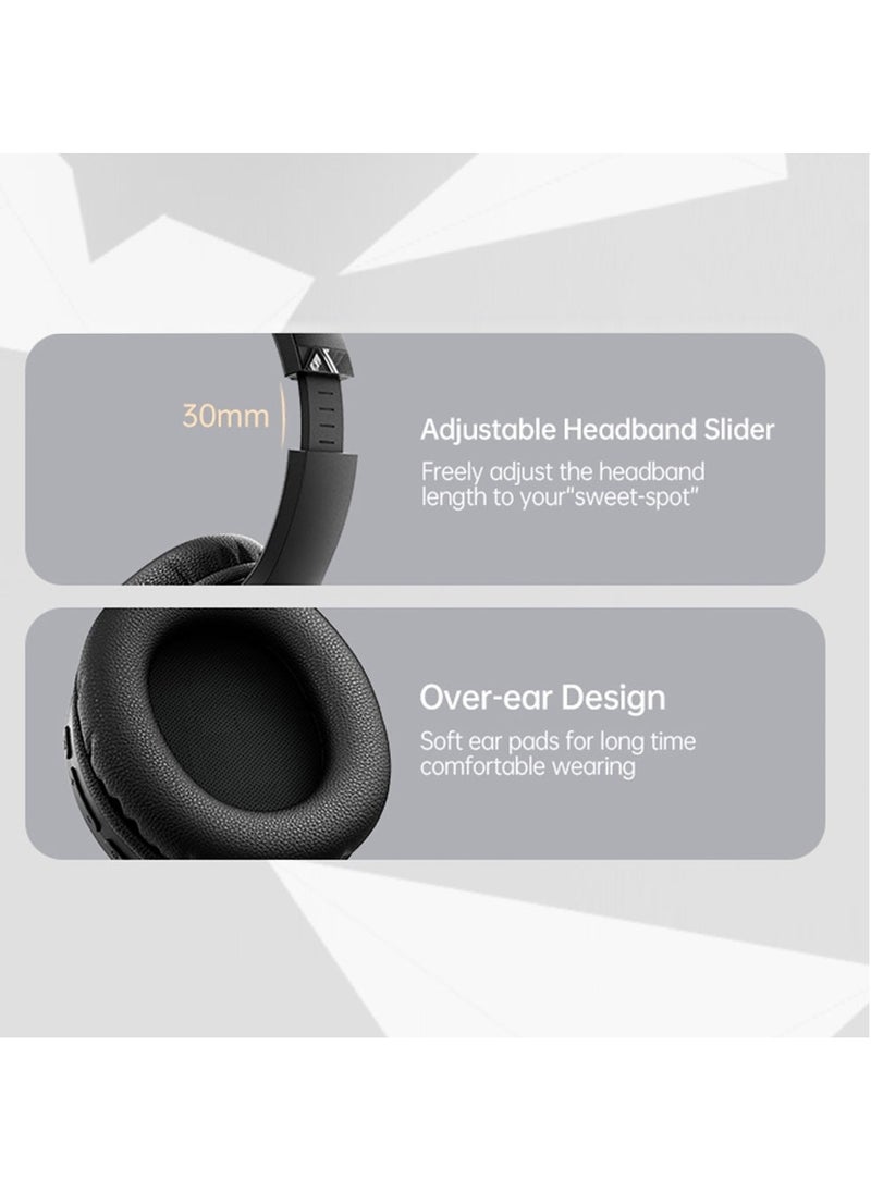 fingertime - ANC Wireless Bluetooth Headset, Over-Ear Active Noise Reduction with Low Delay Game Mode for Gaming - Image 1