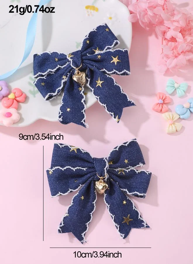 Take Two  Set of 2 - Star Print Bow Hair Clips for Women | Best Price UAE