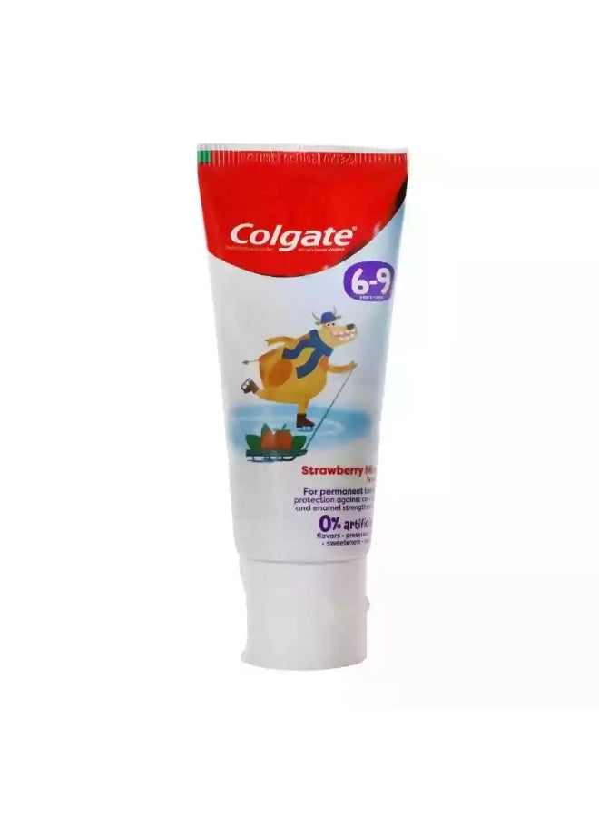 Colgate معجون أسنان كولجيت المضاد للتسوس بالفلورايد بنكهة الفراولة والنعناع للأطفال من 6-9 سنوات - 60 مل - Image 3