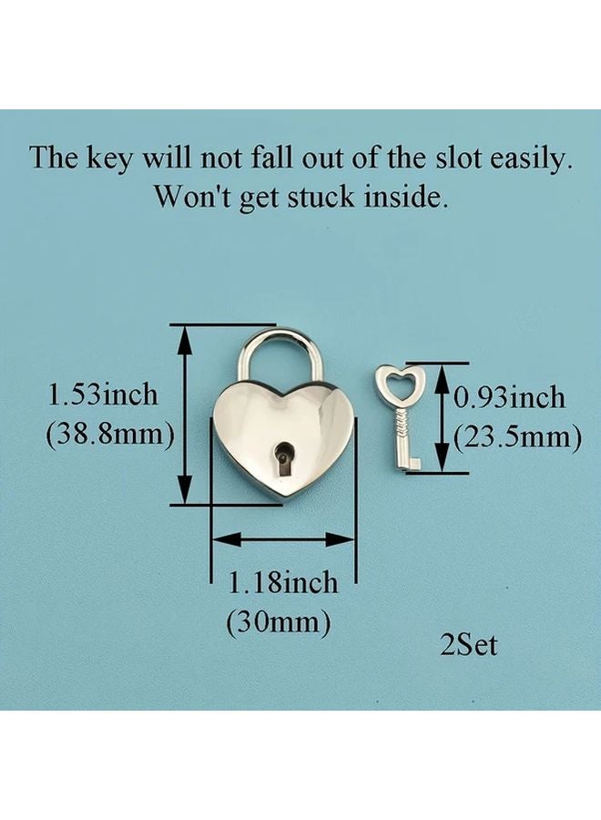 Golden Antique Heart Shaped Mini Padlock With Key For Jewelry Box - Image 3