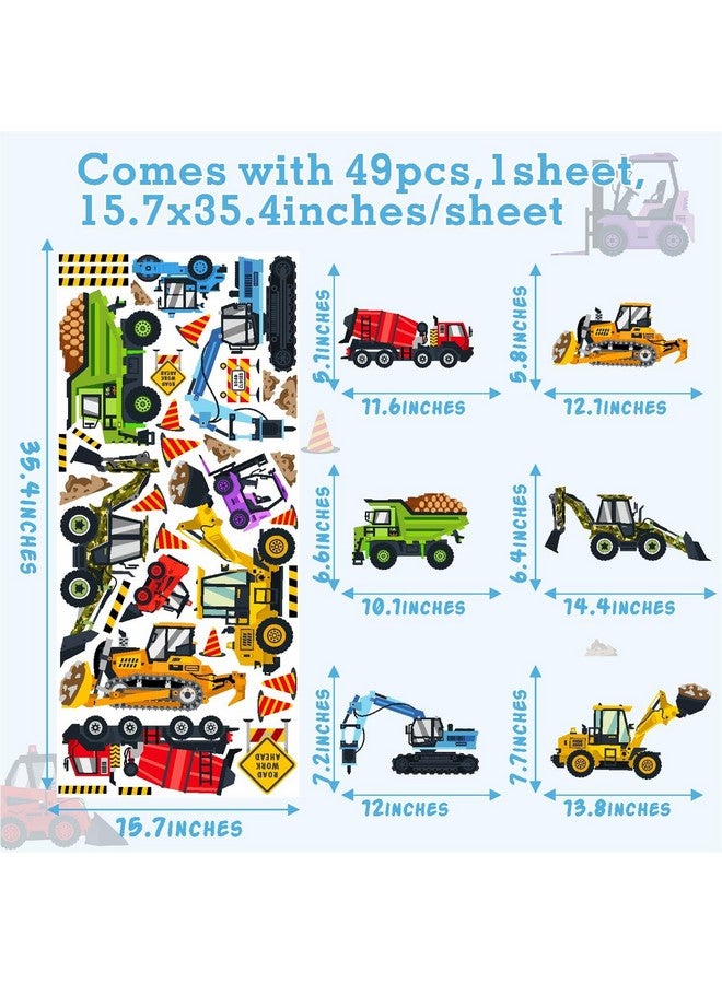 Barri Design Vehicles Wall Stickers Construction Truck Wall Decals Transportation Wall Decals Transports Road Excavator Tractor Car Wall Stickers for Boys Bedroom Kids Room Nursery Playroom Decor - Image 5