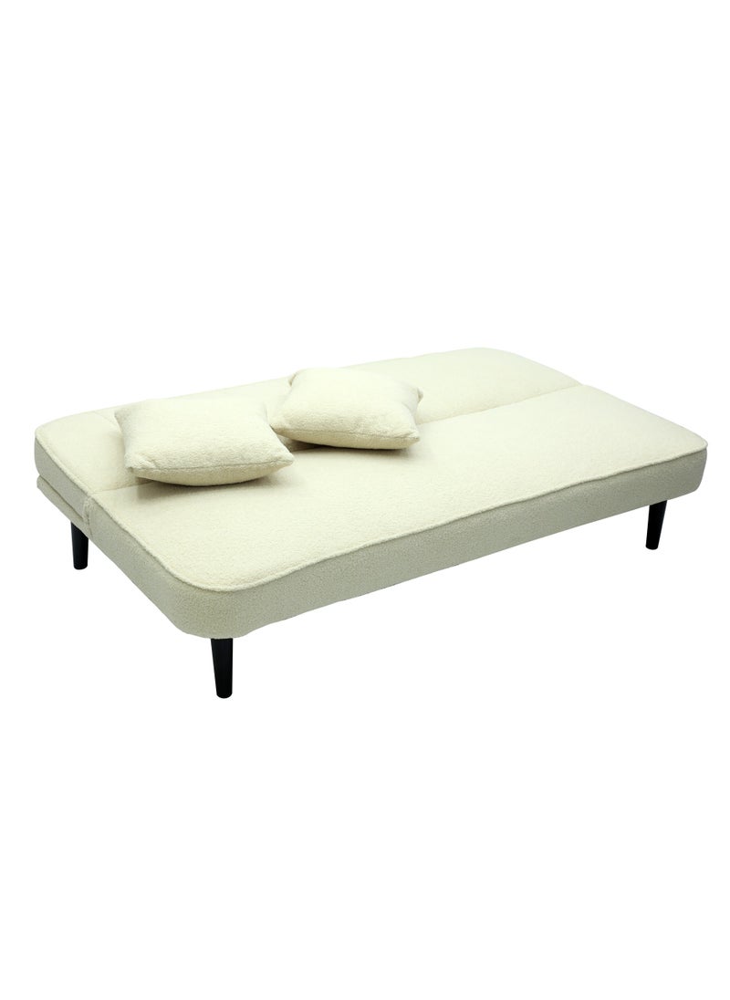 مالتي هوم فيرنيتشر - تصميم حديث MH-107SB SOFA CUM BED أو 3 مقاعد أريكة من القماش 3 مقاعد، مصنوعة من أجود أنواع القماش، سرير أريكة قابل للطي لغرفة المعيشة - (كريمي) - Image 1