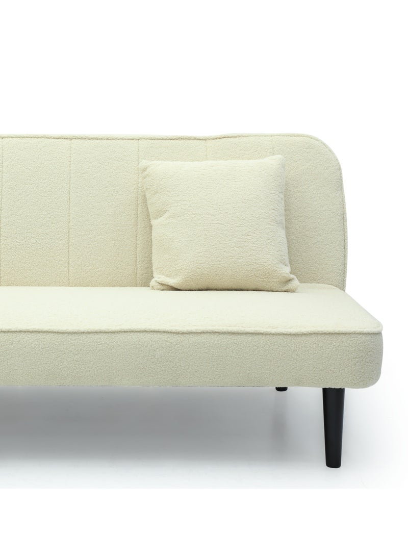 مالتي هوم فيرنيتشر - تصميم حديث MH-107SB SOFA CUM BED أو 3 مقاعد أريكة من القماش 3 مقاعد، مصنوعة من أجود أنواع القماش، سرير أريكة قابل للطي لغرفة المعيشة - (كريمي) - Image 1