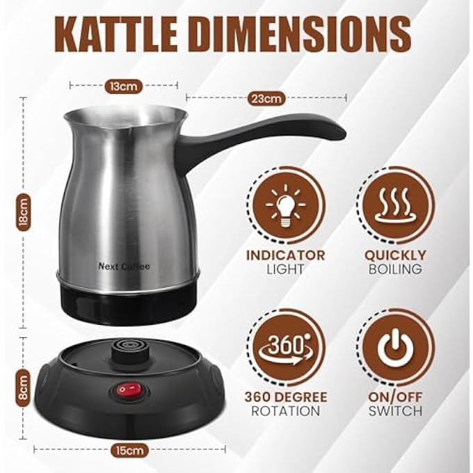 rayihni Electric Turkish Maker 500Ml Fast Brewing Delicious Cup Of Turkish 600W Dual Electric Pot With Anti Scald Handle For Home Travel - Image 2