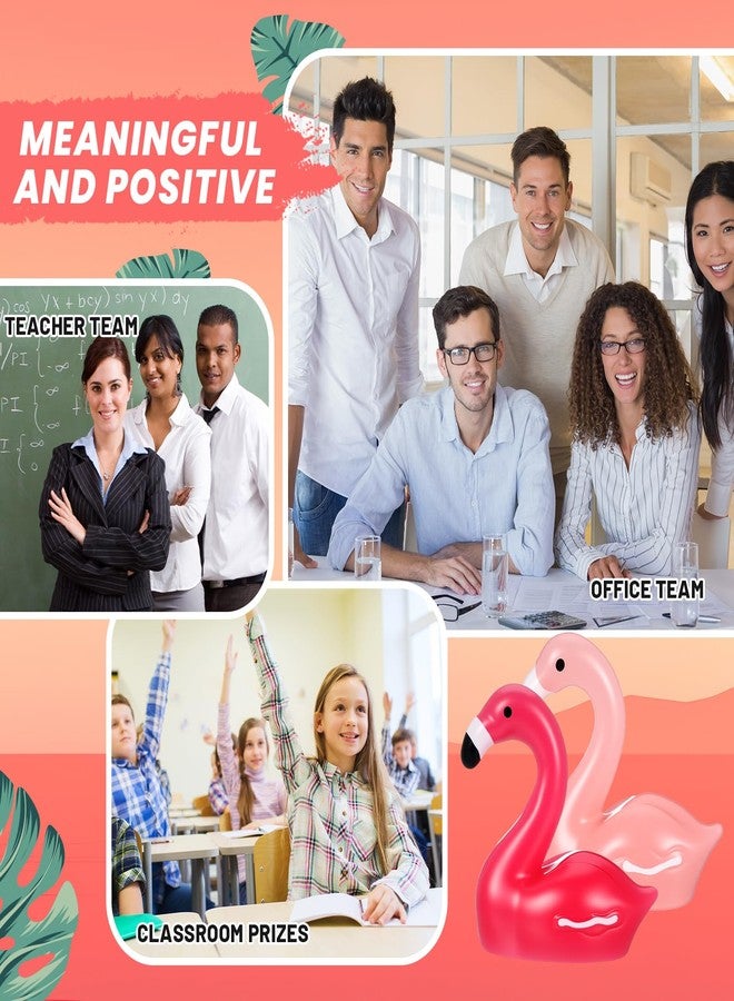 Gejoy 24 Set Flamingo Party Favors Mini Resin Flamingo Ducks Inspirational Card Christmas Positive Gifts Thank You Gifts for Women Appreciation Present for Employee Staff Coworkers Teacher - Image 5
