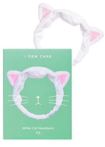 I DEW CARE Face Wash Headband  White Cat  Adorable Design Perfect for Washing  Cleansing Makeup and Spa Bath Skincare Quick Dry Soft  Fuzzy Non Slip Reusable Teen Girls Stuff