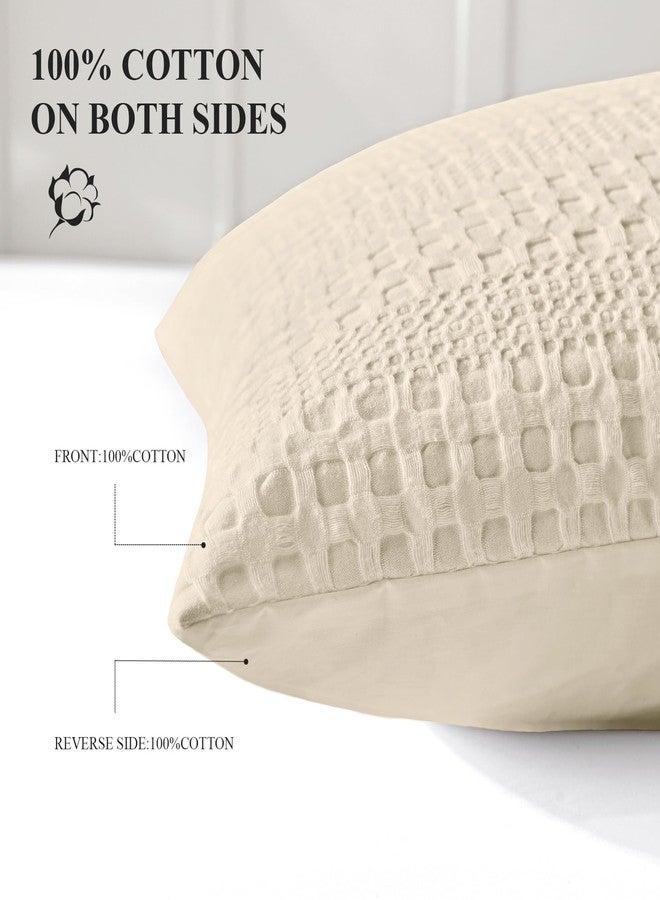 MOSLUNA Waffle Weave Body Pillowcases 20" x 54" 1 Pack,Beige - Image 2