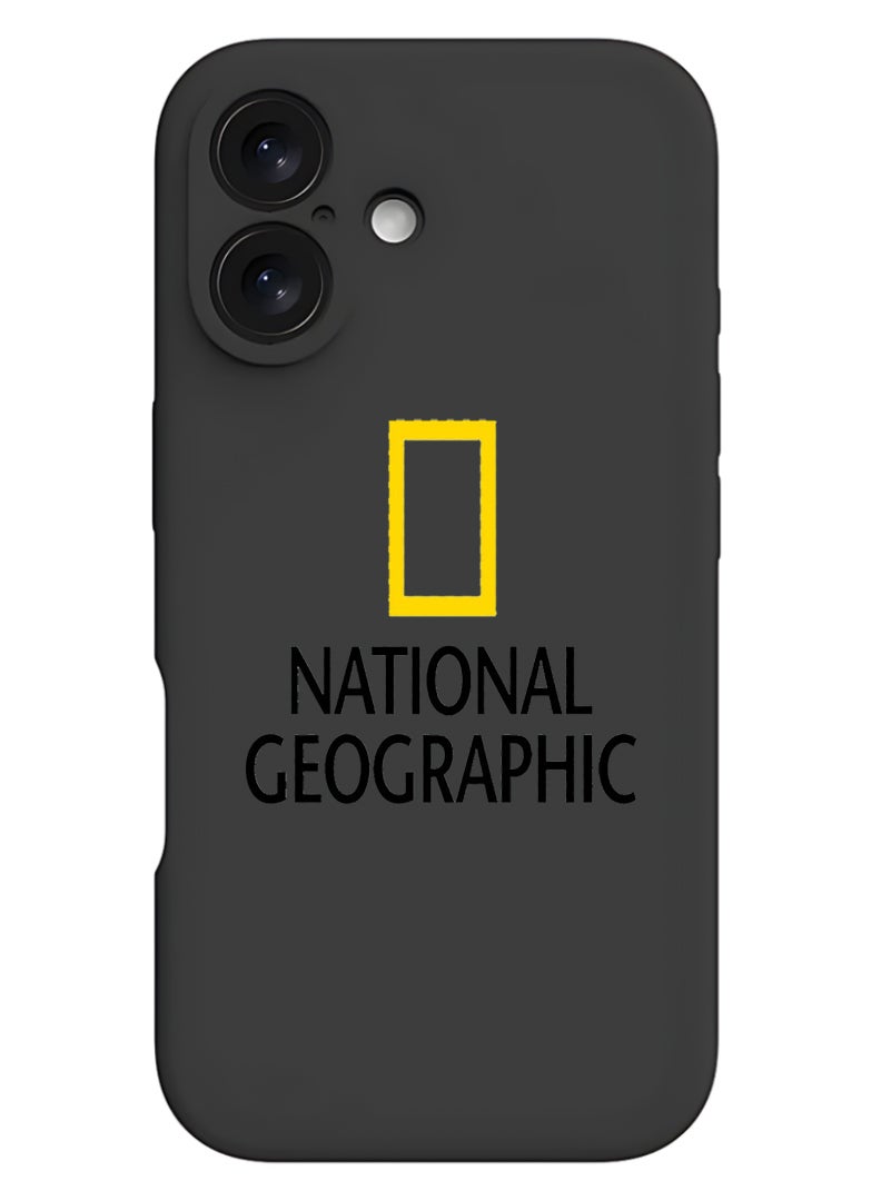 Theodor Protective Slim Fit Case Liquid Silicone Cover with Full Body Protection Anti-Scratch Shockproof Case For Apple iPhone 17 (Black) National Geography - Image 1