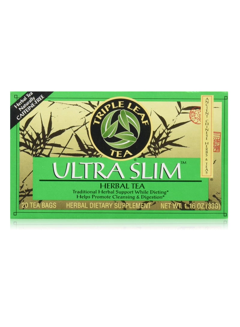Triple Leaf Tea Triple Leaf Tea Ultra Slim Herbal Tea Caffeine Free 20 Tea Bags 1.16oz 33g - Image 1