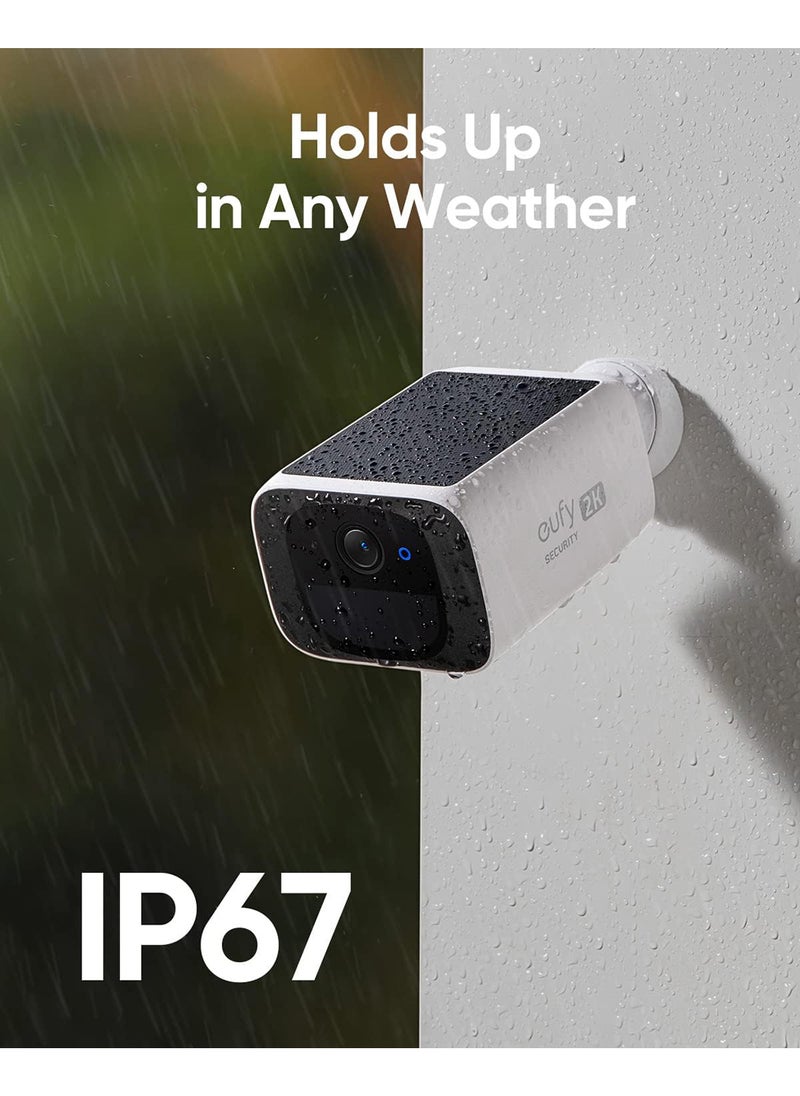 eufy - Security S220 SoloCam Solar Security Camera Outdoor Wireless, Continuous Power, 2K Resolution Home Security Camera, 2.4 GHz Wi-Fi, No Monthly Fee, HomeBase 3 Compatible - Image 1