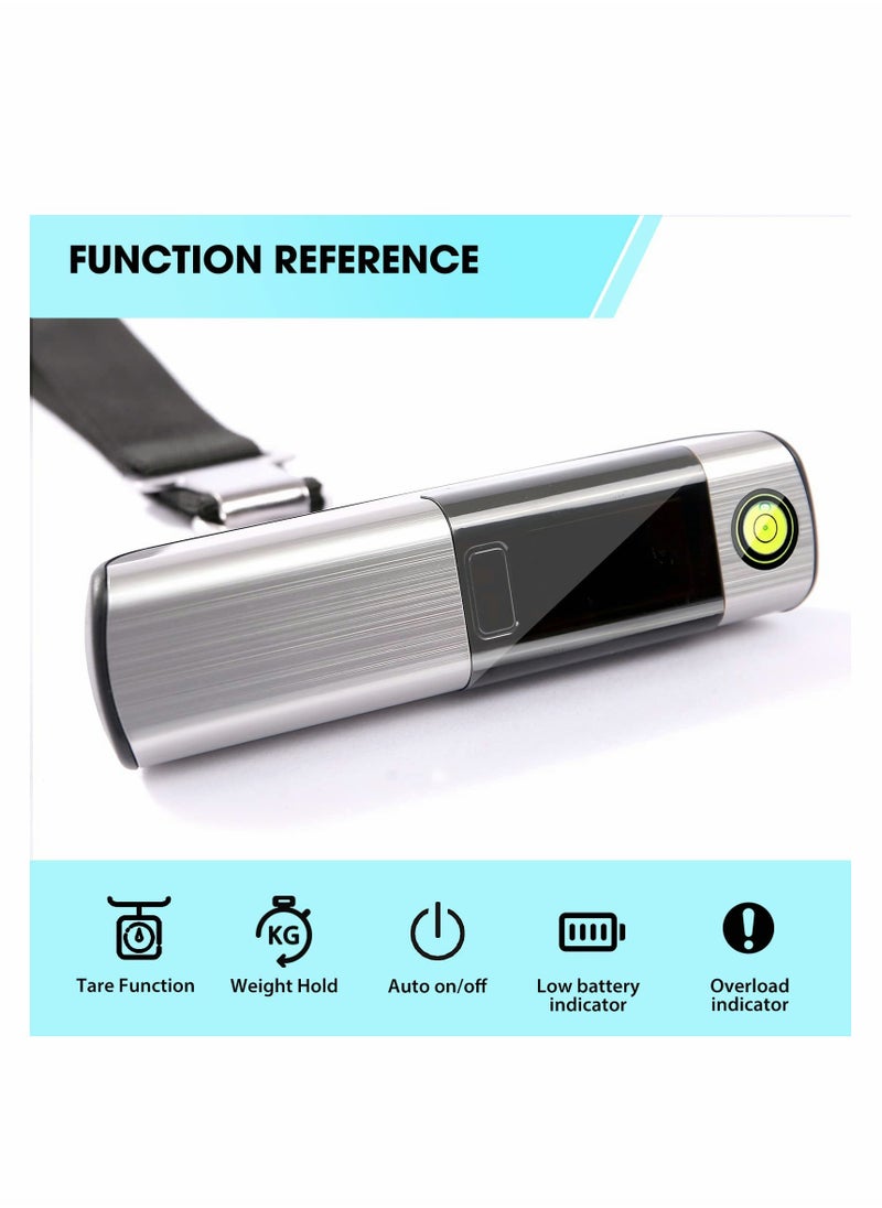 SYOSI - Luggage Scale High Precision Digital Luggage Weight Scale with Led Display for Travel Stainless Steel Housing Small and Portable Light Travel Built-in Tape Measure 110lb 50kg - Image 1