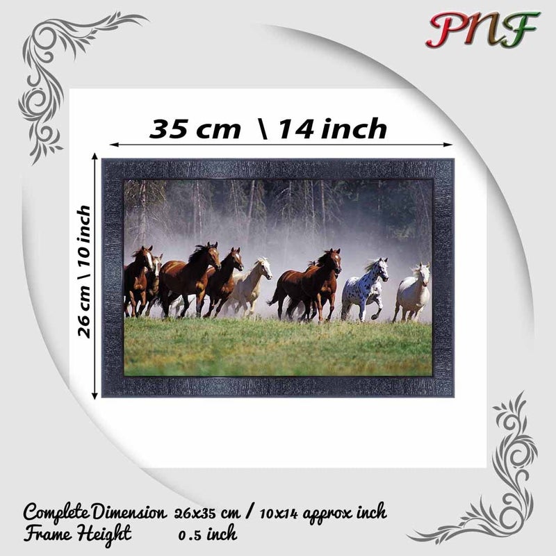 pnf Poster And Frames Vastu Horse Wooden Photo Frame With Acrylic Sheet | For Living Room, Bedroom | Home Decoration Item | Best Gifting Option (10 * 14inch,Multicolour,Synthetic) 7984 - Image 2