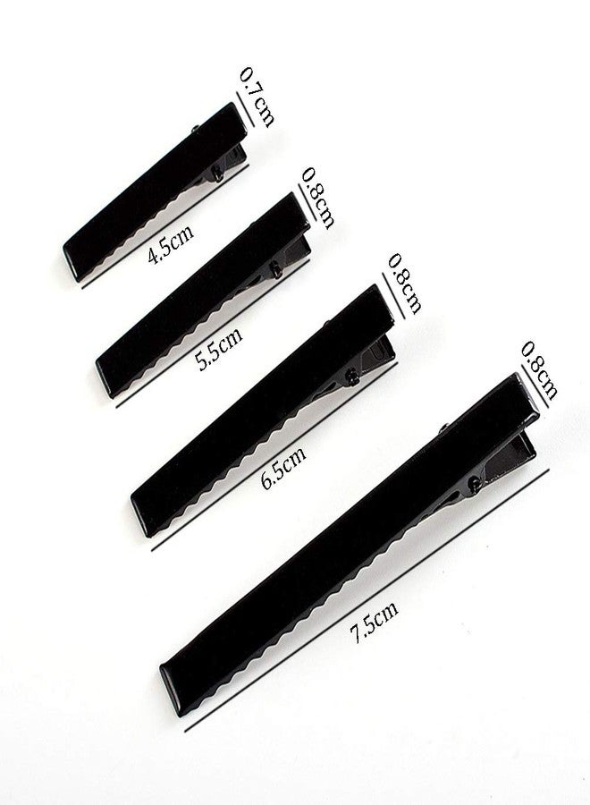 Teensery 50 Pcs Black Alligator Hair Clip Single Prong Flat Top Metal Duck Bill Clip Hair Hairbow Accessories for DIY Craft (7.5cm) - Image 2