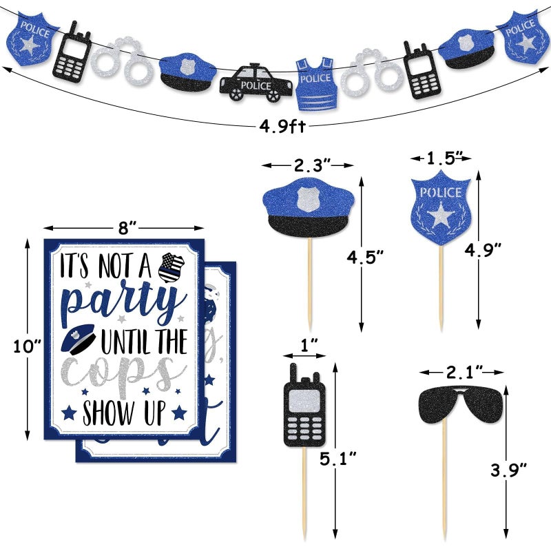 Levfla Officer Donut Bar Decoration Kit Police Banner Party Until The Cops Shown Up Table Sign Doughnut Dessert Food Topper for Graduation Birthday Retirement Anniversary Party Favor Ideas Supplies - Image 3