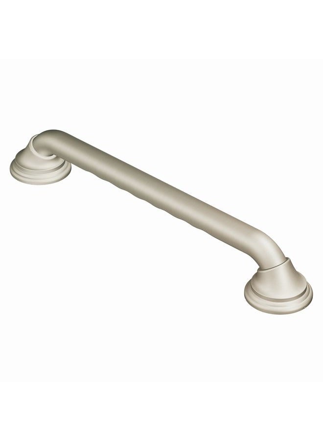 MOEN Brushed Nickel Bathroom Safety 24-Inch Designer Safety Shower Grab Bar with Curled Grip for Handicapped or Elderly, LR8724D3GBN - Image 1