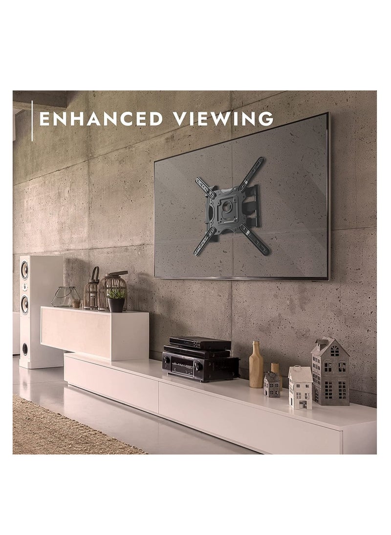 ELTRAZONE Adjustable TV Wall Mount Bracket for 24-60 Inch Screens, VESA 100x100mm to 400x400mm, Tilts, Swivels & Extends, Includes Spirit Level, Weight Capacity 36.2kg  - Image 3